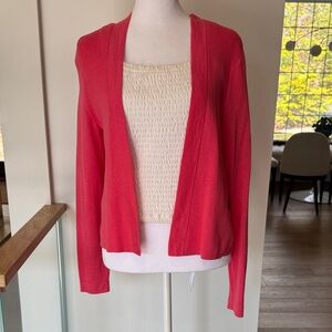Women's Pink Open-Front Sweater